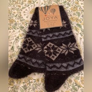 NWT JOYA Wool Blend Men's Warm Winter Patterned Thick Soft Breathable Sz 8-12